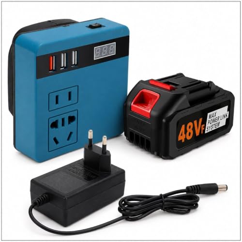 Image of Rechargeable 120W Inverter with Battery & Charger | 21V Input to 220V AC Output | Intelligent Dual Engine Power Converter | Up to 24 Hours for 1 Device & Up to 6 Hours for Multiple Devices