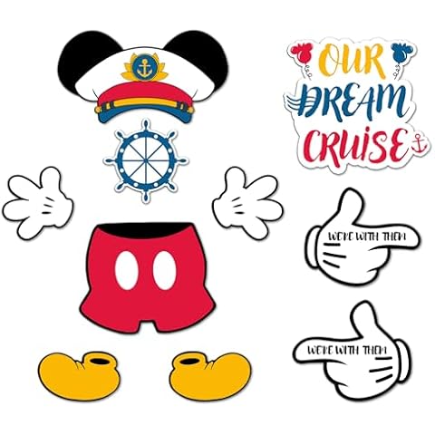 10 Pcs Cruise Door Magnet, Captain Mouse Cruise Door Decorations,Funny Mouse Ears Magnet for DCL Cruise& All Major Cruise Cover