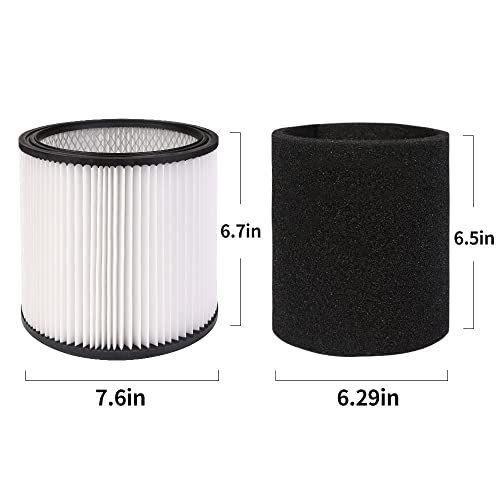 90304 Replacement HEPA Cartridge Filters with Lid, Compatible with Shop-Vac Shop Vac 90304, 90350, 90333, 903-04-00, 9030400, 90585 5 Gallon and Above Wet Dry Vacuum Cleaners, 2 Pack by Vanko Bettia - Used condition - Image 6