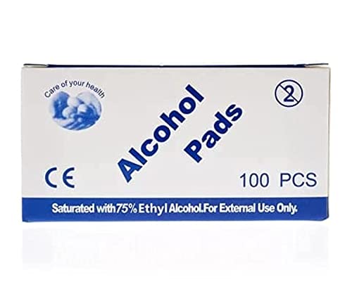 Oreka 100Pcs Alcohol Prep Pads Antiseptic Wipes for First Aid Eyeglasses Phone Screen & Other Delicate Surfaces Clean Nail Surface Disposable Pre -Injection Swabs For Home/Medical/Nail Polish Remover