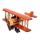 IMIKEYA Modelo de avión de Madera decoración de Modelo de avión Modelo de aeronave de simulación de Madera Retro Estatua de avión pequeño avión en Miniatura de Madera Brown