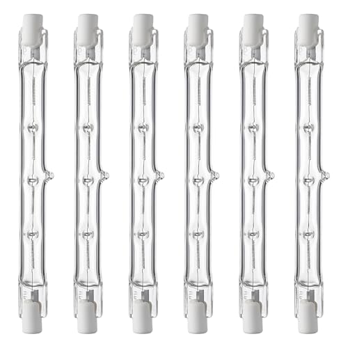 6PCS Ampoule Halogène R7S 118mm, Tungstène Filament Halogène Ampoule, 230W 220-240V 2700K Dimmable pour Éclairage Domestique Hôtels Commerces Filament de Tungstène Base R7S, Durée de Vie 1000h
