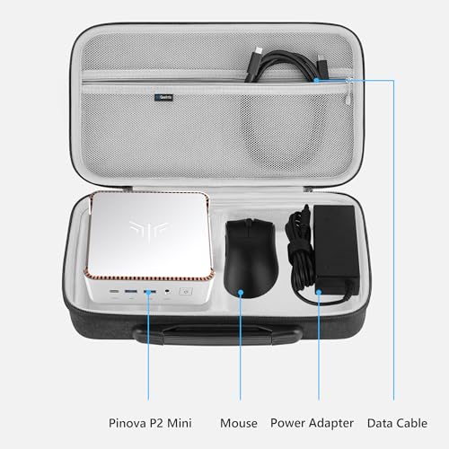 Funda rígida de viaje para Mini PC GEEKRIA, compatible con KAMRUI Pinova P2 / P1 / Hyper H2 / AM21 / Hyper H1 / E3 / E3B, GMKtec M5 Ultra / G3 Pro / G3S / M6 Ultra miniatura 3