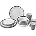 BRUNNER Campinggeschirr Set (16-teilig) für 4 Personen - Lunchbox Bellagio - aus hochwertigem Melamin Stone Touch - rutschfest und strapazierfähig