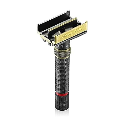VIKINGS BLADE Adjustable Double Edge Safety Razor + Luxury Case. Smooth, Reusable, Eco-Friendly (The Emperor Meiji)