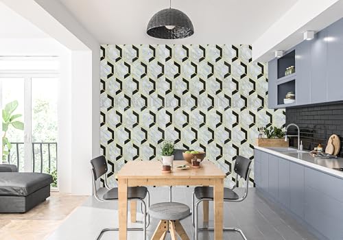 Image of CVD 3D PE Foam Self-Adhesive Wall Stickers | Golden Black Wallpaper for Home, Hotel, Living Room, Bedroom & Cafe | DIY Decorative Panel (70 x 70 cm, Approx. 5.8 Sq. Feet, 1 Piece)