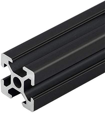 4pcs 400mm T Slot 2020 Aluminum Extrusion European Standard Anodized Linear Rail for 3D Printer Parts and CNC DIY Black(15.75inch) - 5
