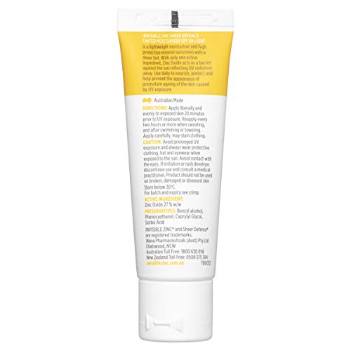 Invisible Zinc Sheer Defence Tinted Light - Daily Facial Moisturizer With Sun Protection SPF 50 To Prevent The Appearance Of Premature Aging Caused by Harmful UV Rays - 50g