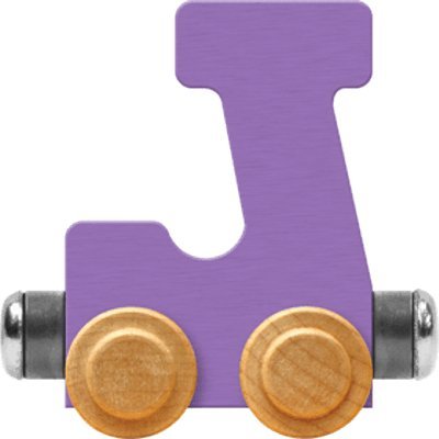 Maple Landmark NameTrain Pastel Letter Car J - Made in USA (Lavender)