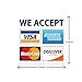 We Accept Credit Cards AmEx Visa MasterCard Discover Decals Sticker Logo Sign for Stores & Businesses (3.5