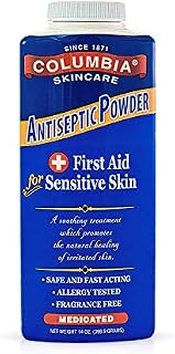 Columbia Skincare Medicated Antiseptic Powder for Sensitive Skin (14 oz) Destroys Bacteria, Soothes