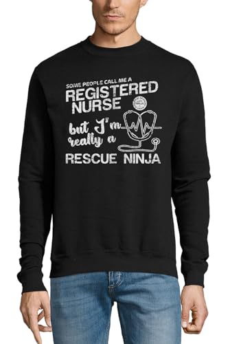 Pull en coton avec inscription infirmière vêtement humour rescue ninja