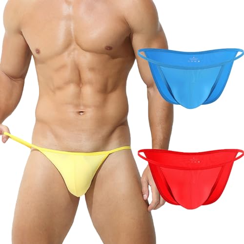Men's Sexy Ice Silk Bikini Underwear U-convex Pouch Briefs Lingerie