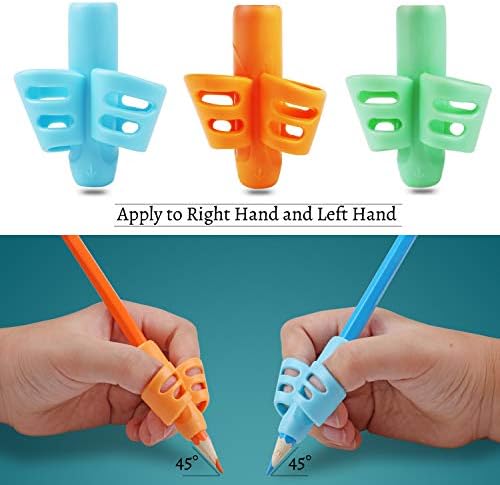 Pencil Grips, DMFLY Pencil Grips for Kids Handwriting, Children Pen Writing Aid Grip Set Posture Correction Tool for Kids Preschoolers Children, Hollow Ventilation Design, 3 Pack