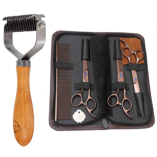 We Love Doodles Dematting Rake For Dogs & Dog Grooming Scissors Kit