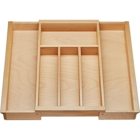 ORGA-BOX III BUCHE Besteckeinsatz ausziehbar für Schubladenbreite von 40-60 cm für Nobilia Küchen ab August 2012 Holz-Besteckkasten Cover