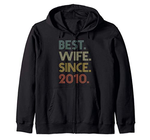 11th Wedding Anniversary Gift for Wife Since 2010 Sudadera con Capucha