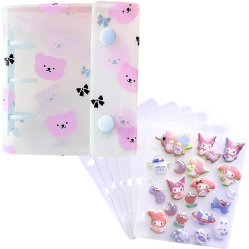 シール帳 シール帳 はがせる 専用台紙 6枚付き 【小さいカバンに入るA8 サイズ】 熊 リボン プリ帳 透明 推し カラー ファイル プリクラ (パープル) シール帳 シール帳 はがせる 専用台紙 6枚付き 【小さいカバンに入るA8 サイズ】 熊 リボン プリ帳 透明 推し カラー ファイル プリクラ (パープル)