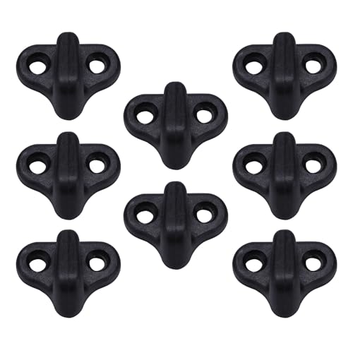 Cocoarm Nylon Kayak Lashing J Shape Hooks, 8PCS with Flat Head Screws, Durable Black Replacement Hook Set for Kayaking and Canoe Accessories