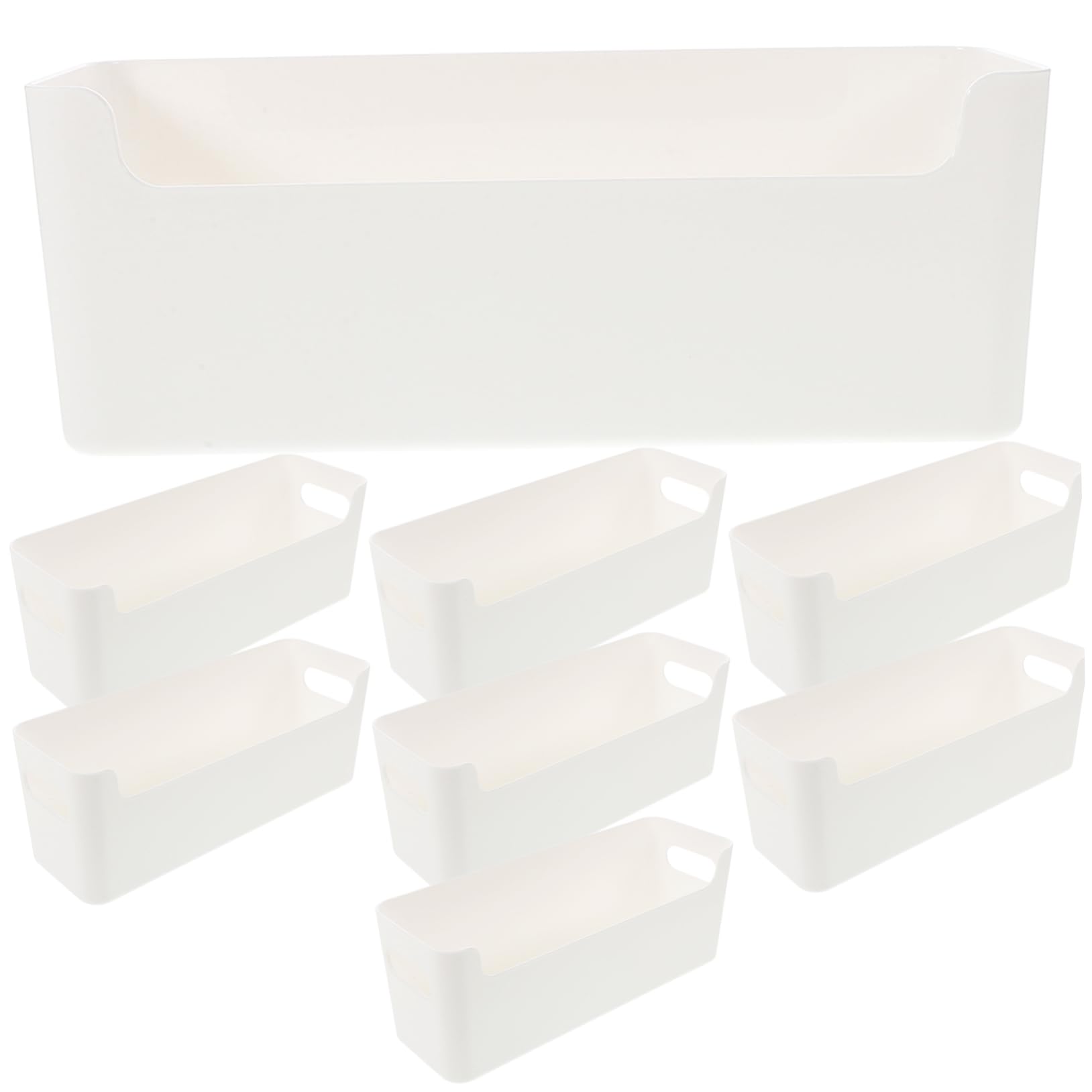 Contenitori Organizer Cucina in Plastica Bianca 8 Pezzi | Cassetto e Armadio, Divisori per Cucina, Pratici e Versatili, Ottimizzano lo Spazio