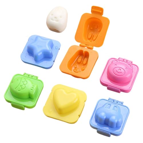 Molde Para Huevos Cocidos Con Forma De Dibujos Animados En - Moldes Para Huevos Cocidos | Estrella, Oso, Coche, Corazón, Decoración Antiadherente, Lindo Diseño De Animales