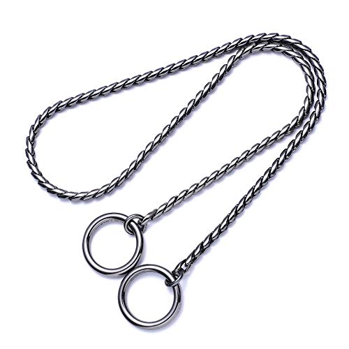 Mile High Life | Dog Training Collar | Curb Chain Collar | Chrome Copper Slip Lead | P Ring Collar | Choke Collar (18In/45Cm-4.0Mm) #TOP3