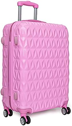 RMW Large Lightweight ABS Hard Shell Travel Hold Check in Luggage Spinner Suitcase with 4 Wheels (Pink)