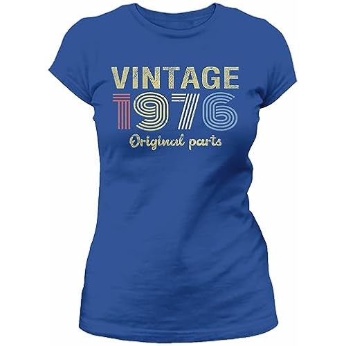 50th Birthday Gift for Women - L/Vintage Original Parts 1976 Retro Birthday - L/001 - L/50th Birthday Shirt
