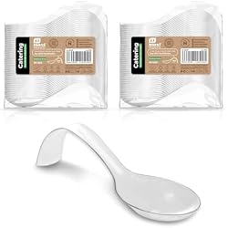 Canapés De Calidad 100 unidades - Cuchara Catering Arco Finger Food 12,8 x 4 cm Color Transparente de plástico reciclable - Especial catering, eventos, tapas, degustación, food trucks y fiestas
