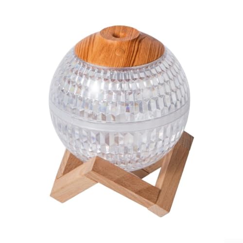 Umidificatore a sfera al quarzo colorato, umidificatore silenzioso da 350 ml con tecnologia nano nebbia, durata di 6 ore e luce notturna