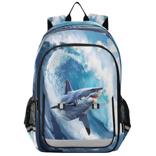 Sac à dos ordinateur portable B387 : modèle requin ultra-résistant pour lycée et voyage