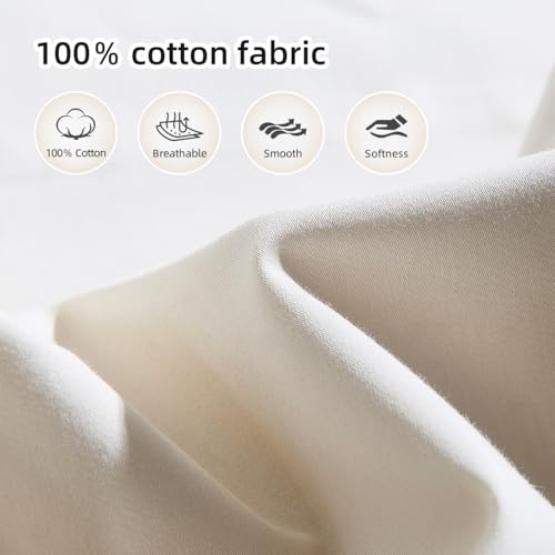 Image of 100% Organic Cotton Pregnancy Pillowcase for U-Shaped Pregnancy Pillow | 19.5 inchx29 inch Pillowcase for Maternity Body Pillows, Hypoallergenic & Breathable, Machine Washable, for Pregnant Women, Girls