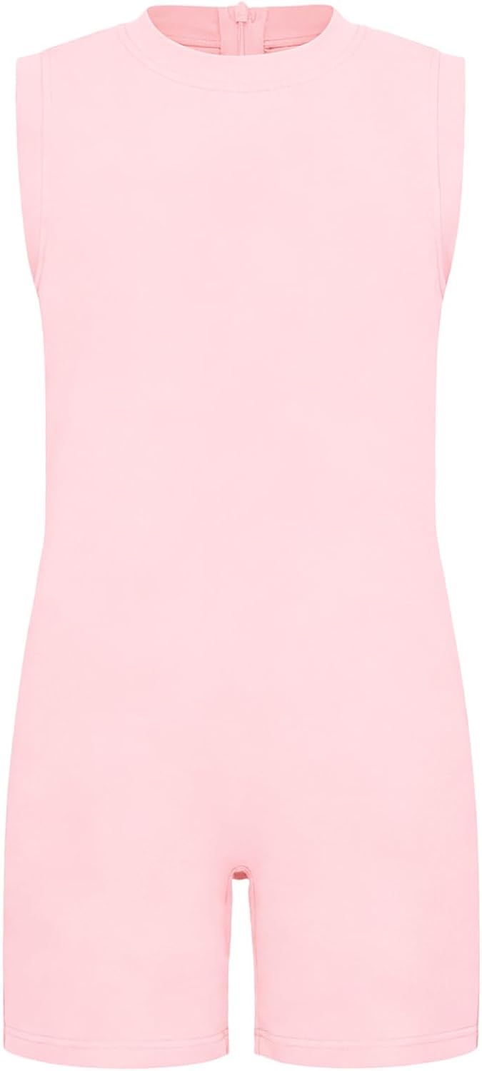 YiZYiF Kids Boys Girls Sleeveless Rompers Adaptive Clothes with Special Needs Jumpsuit Zipper Overalls