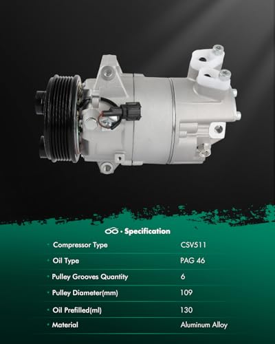 Image of SCITOO AC Compressor fit for Nissan for Versa 1.8L 2007 2008 2009 2010 2011 | Fast Cooling, Ultra Low Noise (≤72 dB)Air Conditioner Compressor with Clutch, Easy Installation, 92600CJ60A 92600CJ60B