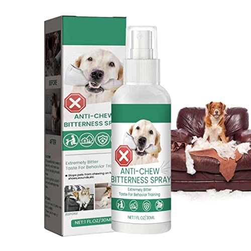 Firulab Spray Anti masticazione per Cani - Natural No Spray per Smettere di Masticare,Spray Amaro da 1,1 FL oz per Cani, Spray deterrente per Cani da Masticare per Cuccioli e Gatti
