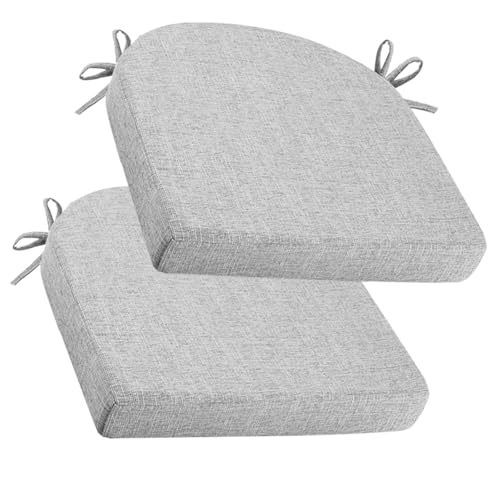 2er Set Stuhlkissen, 45x45 cm Stuhlkissen für draußen, Sitzkissen Stuhl 5cm dick,Anthrazit -...