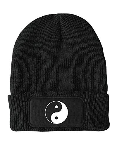 Image of FatCuckoo - Yin and Yang Taoism Symbol Unisex Winter Thinsulate Beanie Hat Black
