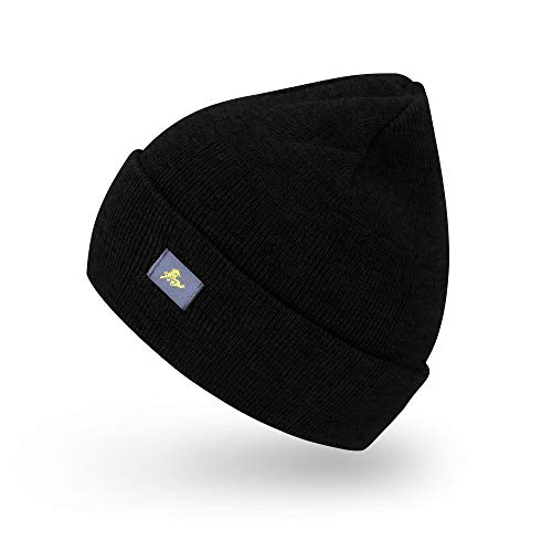 AnJuHoPa Men's Hats ordentlich gestrickte Hüte, weiche dehnfähige Strickmützen - modischer Unisex Stil (schwarz)