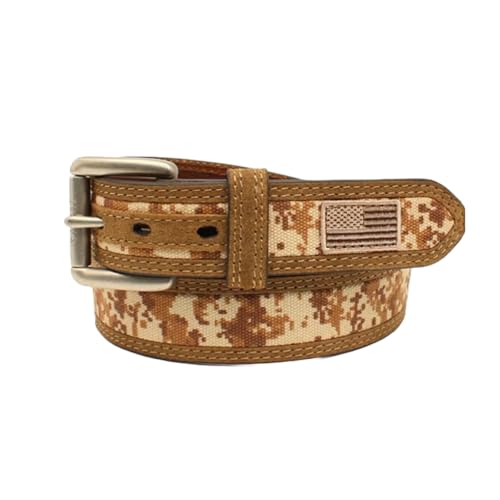 Bottes ARIAT Sport Patriot en cuir marron avec ceinture à boucle assortie