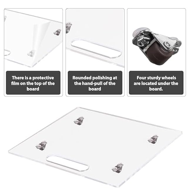 Appliance Sliders for Kitchen Appliances, Sliding Tray for Coffee Maker, Coffee Pot Slider Tray with Rubber Rolling Wheels for Heavy Kitchen Appliances like Blender (colorless, 13D x 14W)