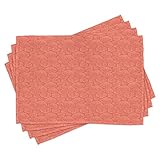 Lunarable Coral Place Mats Set of 4, Tropical Ocean Wildlife Aquatic Sketch Style Seashell Pattern...