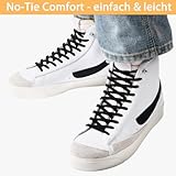 Stepace 2 Paar Elastische Schnürsenkel ohne Binden - 6mm Flache Gummibänder mit Kapselverschluss, Schnellschnürsystem für Sneaker & Sportschuhe, No Tie Laces Kinder Erwachsene Schwarz 120