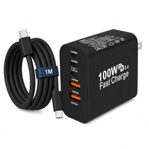 タイプc 充電器 ノートPC・ノートパソコン用充電器 USB Type-C 合計PD100W 急速充電器 ラップトップ GaNIII技術対応 USB-A & Type-C コンセント式電源アダプター搭載 MacBook/Surface/iPad/PC/iPhone 17air/pro max/SE/Android/タブレット/ノートパソコン用