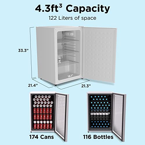 Husky Undercounter Mini Fridge 4.3 Cu.ft./122L With Reversible Doors, Compact Refrigerator For Home Or Office, Energy Star College Dorm Refrigerator, Small Refrigerator With Solid Door (White) #TOP2