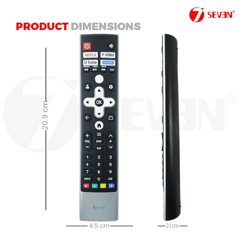 Image of 7SEVEN Remote Control Compatible with Croma Google TV LED UHD 4K Smart TVs - Ensure Key-by-Key Match with Original Remote for Perfect Compatibility - No Voice Command, Plug & Play Functionality