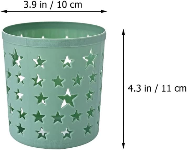 DOITOOL Decorative Storage Buckets Set of 8 Five-Pointed Star Hollowed Pen Holders Desktop Organizer Multifunctional Storage for Home Office 4.33X7.87X3.93 Inches