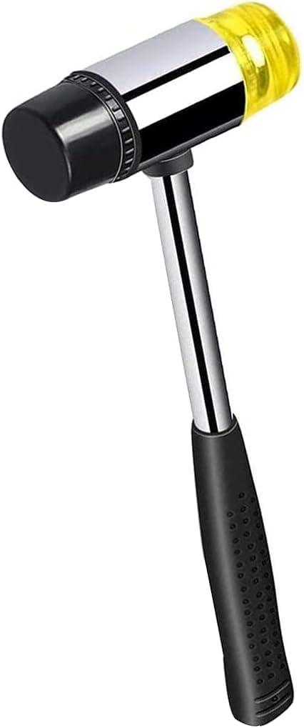 Rubber Mallet, 6oz(172g) Replaceable Double Faced Soft Mini Rubber Hammer with Non-slip Handle for Child DIY Handcraft Jewelry Leather, Length 22.5 cm