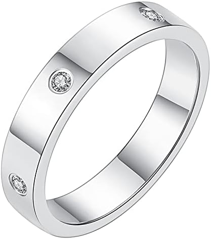 Gleamart Love Friendship Ring Stainless Steel Love Ring with Cubic Zirconia