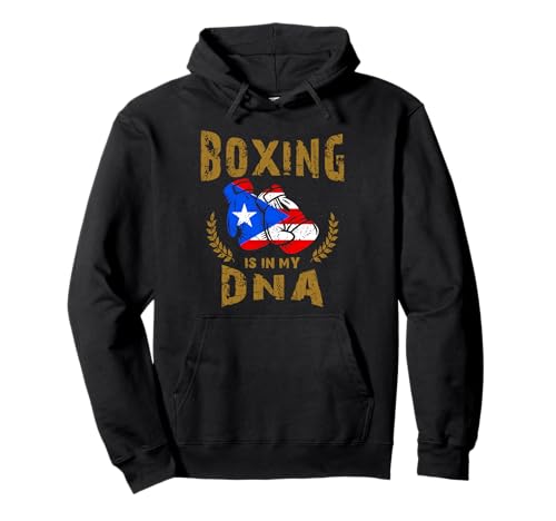 Boxing is in my DNA Puerto Rico Bandiera Guanti da box Felpa con Cappuccio