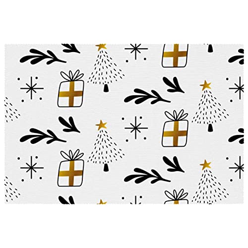 Sets de table de Noël anti-chaleur grand format pour repas de réveillon raffiné